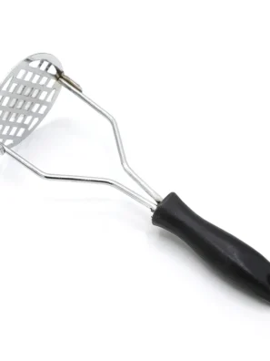 Stainless Steel Pusher/Potato Masher With Broad Mashing Plate For Smooth Mashed Potatoes