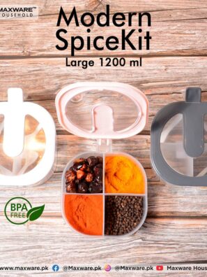 Maxware Household Modern Spice Kit , 4 grid spice jar with free spoons