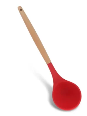 Silicone Kitchen Tools Soup ladle With Wooden Handle