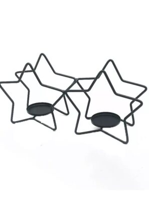 New Black Candle Holder Cups Home Decoration Candlestick Candlelight Dinner Supplies Iron Art 2pcs Heart Candle Holder Ornaments