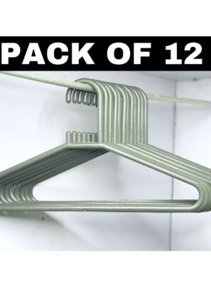 Hangers – Plastic Hanger - Hangers for Clothes - Good Quality Pack of 12 Large Grey Plastic Hangers