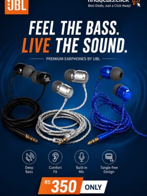 JBL Premium Wired Earphones – Powerful Bass, Crystal Clear Sound