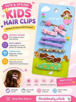 Kids Hair Clips Set – Colorful Hair Accessories for Girls